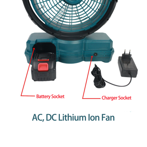 Ananke Tools Ventilateur électrique Li-ion DC AC à double usage, rechargeable pour la maison, la voiture, le camping en plein air, ventilateur électrique à trois vitesses