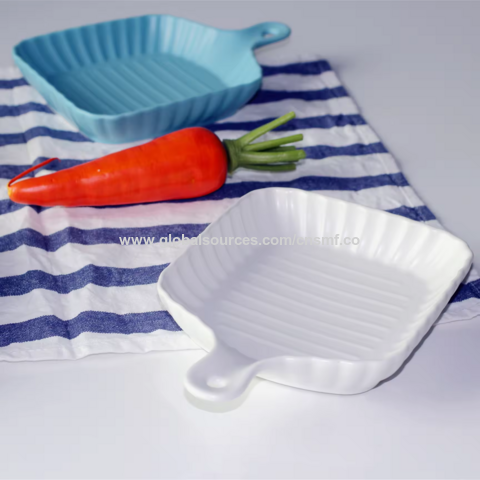 Moderne Antihaft-Keramikglasur Auflaufform Lasagne Backformen mit Griff Backgeschirr Set für Zuhause Hotel Restaurant
