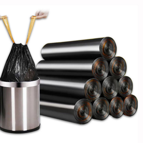 Bolsas de basura biodegradables, negras, degradables, planas, ecológicas, compostables y desechables