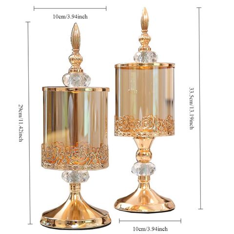 Nordischer Luxus Kristall Bonbonbehälter Glas Vorratsglas mit Deckel Blumendesign Klarer Snackbehälter für Party Hochzeitsdekoration