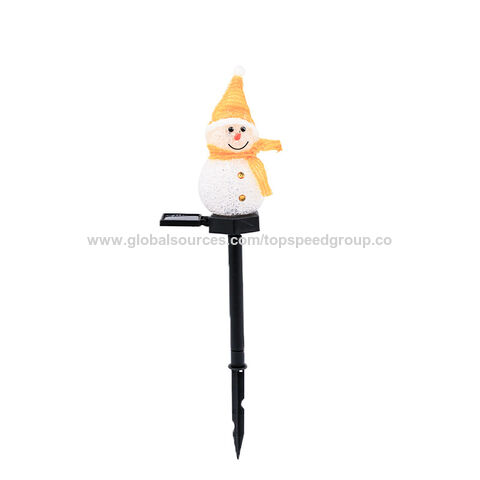 Luz solar LED de muñeco de nieve decorativa para Navidad, luces de noche para patio, luces de paisaje de venta caliente