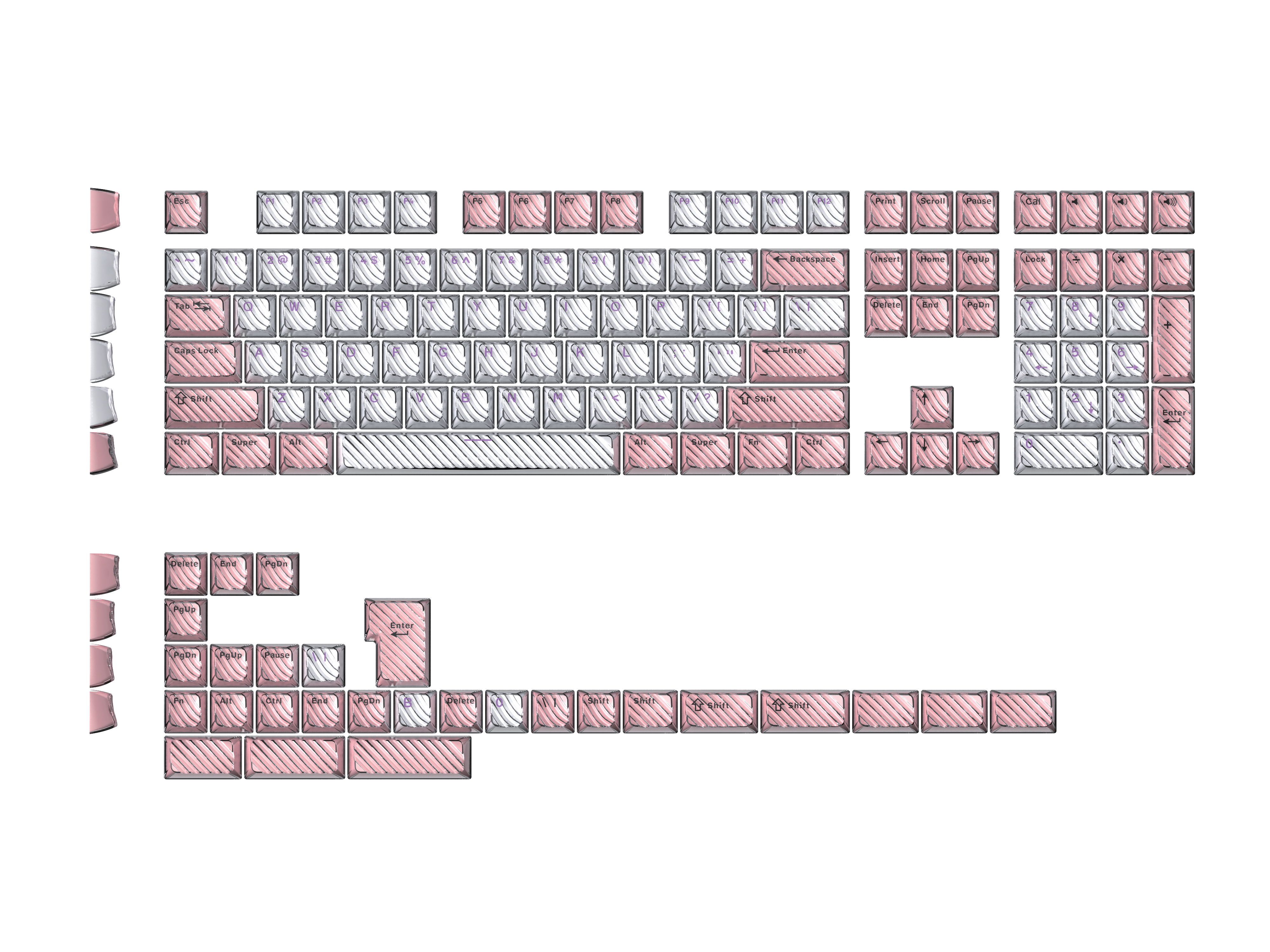 Asa Profile Support Multilingual Layout Keyboard Keycaps Pudding Keycap ...