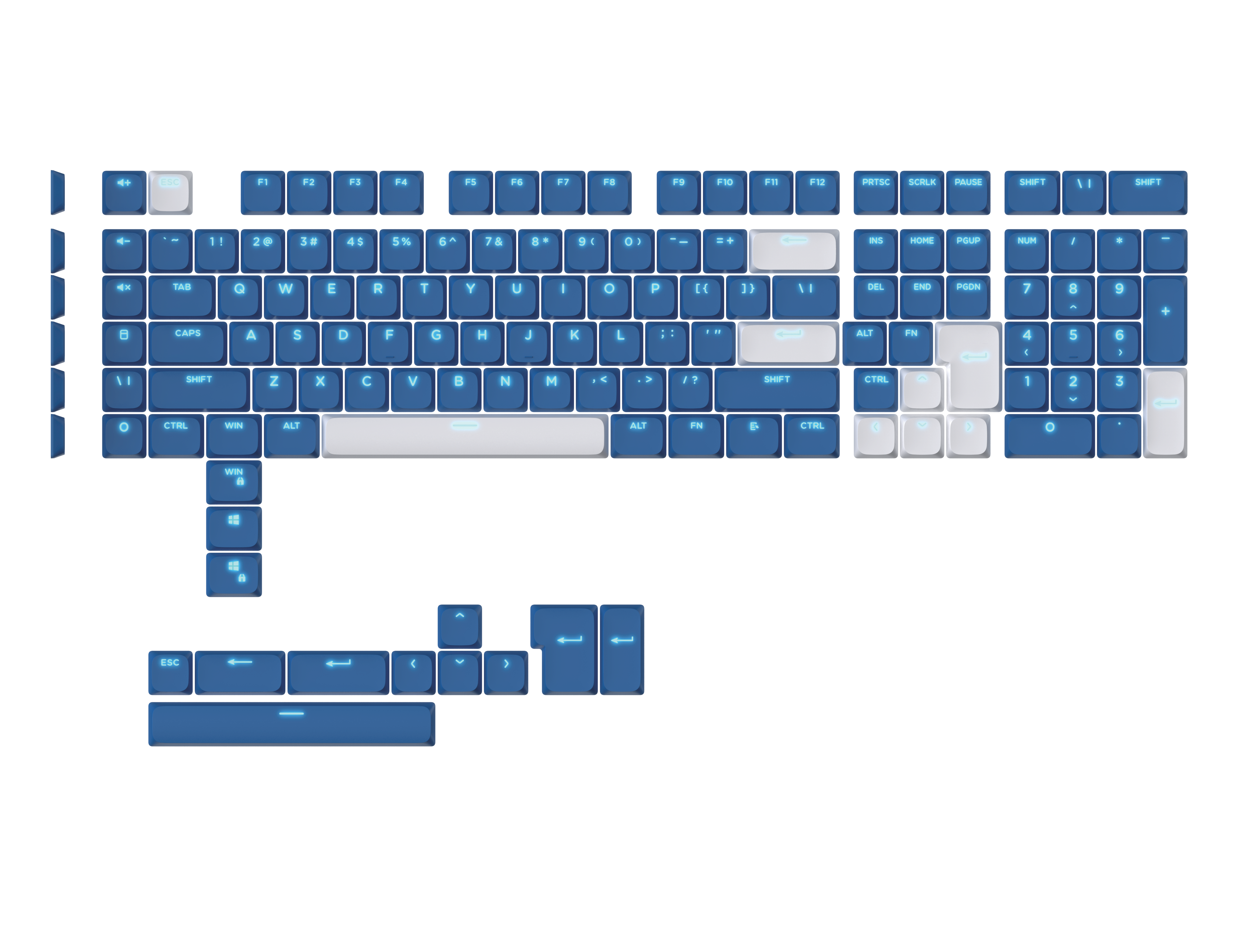 Fatigue-free For Long Use 108 Key Abs Keycaps Uniform Profile Keycap ...