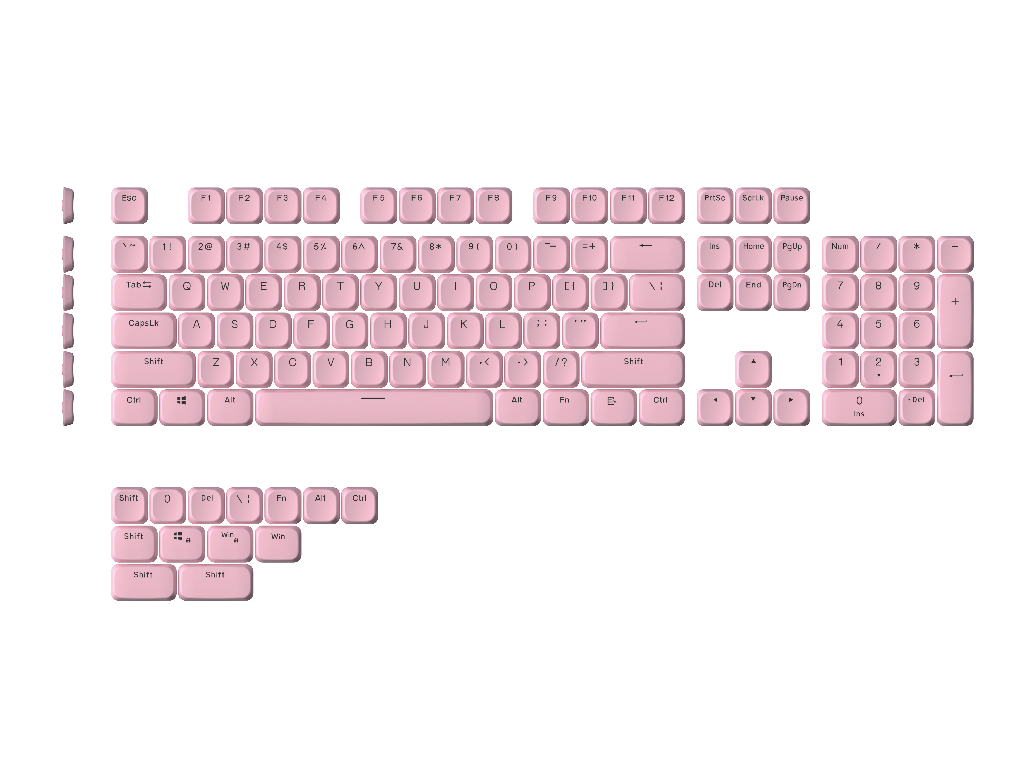 Fatigue-free For Long Use 108 Key Abs Keycaps Uniform Profile Keycap ...