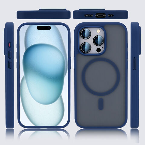 Capa 2 em 1 Magnética Fosca TPU PC para iPhone 15 14 13 Pro Max com Acessórios para Celular