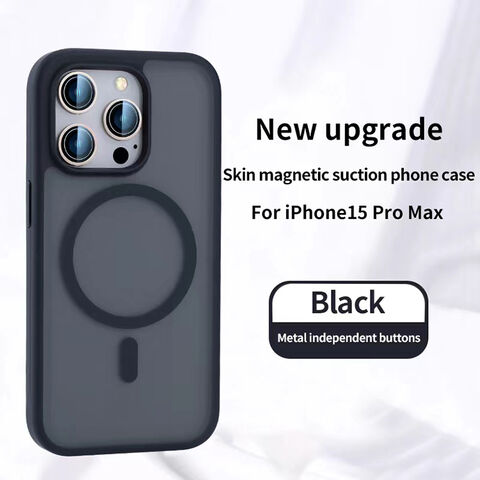 Capa 2 em 1 Magnética Fosca TPU PC para iPhone 15 14 13 Pro Max com Acessórios para Celular