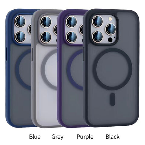 Capa 2 em 1 Magnética Fosca TPU PC para iPhone 15 14 13 Pro Max com Acessórios para Celular
