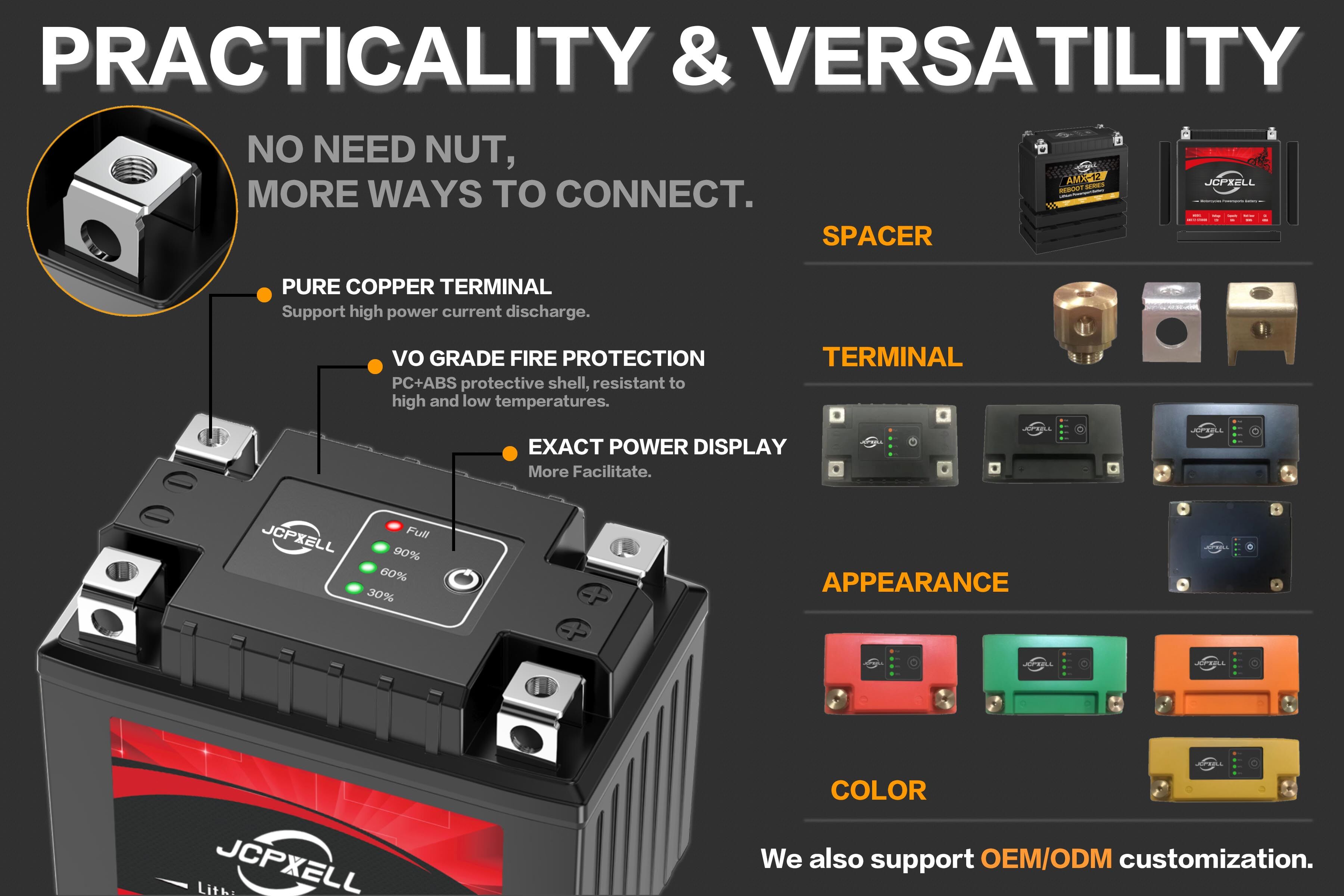 thumbnail image 2 of JMT LiFePO4 Lithium Battery – YTX4L-BS, 12V 1.60Ah 96A, 113x69x105mm, Maintenance Free 2 of 5