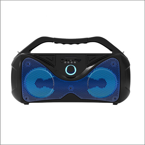 Altavoces Bluetooth portátiles dobles de 4 pulgadas con luz LED RGB para fiestas de karaoke al aire libre