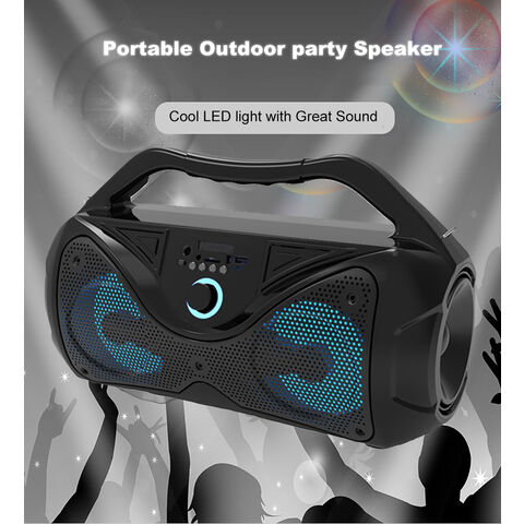Altavoces Bluetooth portátiles dobles de 4 pulgadas con luz LED RGB para fiestas de karaoke al aire libre