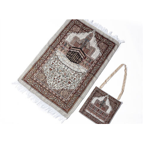 Alfombra de Mezquita Portátil Exquisita Personalizada de Alta Calidad WOOHigh, Nuevo Diseño de Tapete de Oración Musulmán