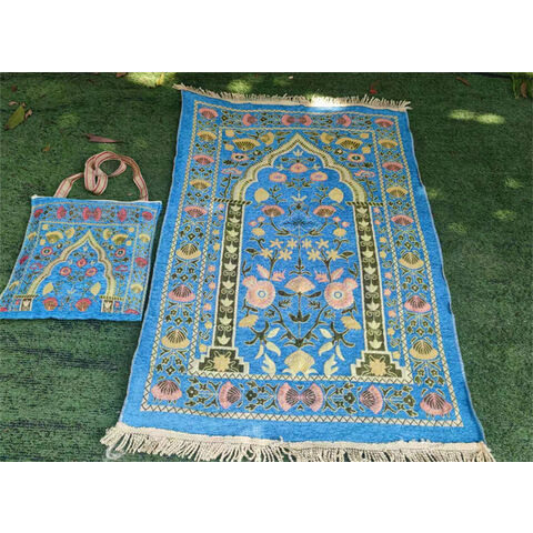 Alfombra de Mezquita Portátil Exquisita Personalizada de Alta Calidad WOOHigh, Nuevo Diseño de Tapete de Oración Musulmán
