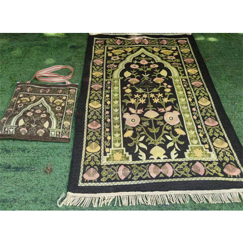 Alfombra de Mezquita Portátil Exquisita Personalizada de Alta Calidad WOOHigh, Nuevo Diseño de Tapete de Oración Musulmán