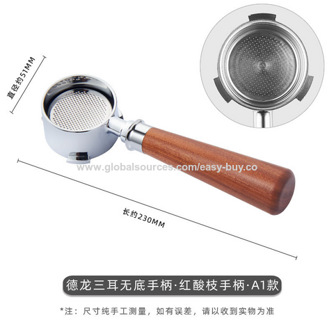 Percolador de café italiano, cabo de máquina de café de 51mm com três orelhas, cabo de café sem fundo, cabeça de preparação em aço inoxidável 304