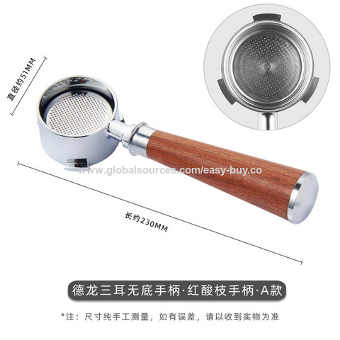 Percolador de café italiano, cabo de máquina de café de 51mm com três orelhas, cabo de café sem fundo, cabeça de preparação em aço inoxidável 304
