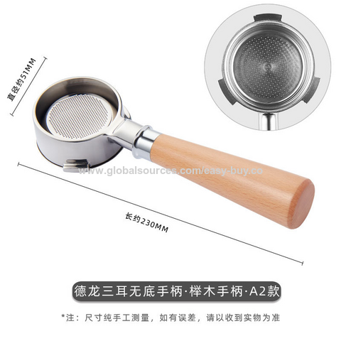 Percolador de café italiano, cabo de máquina de café de 51mm com três orelhas, cabo de café sem fundo, cabeça de preparação em aço inoxidável 304