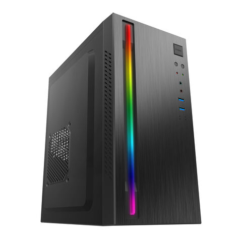 Gabinete de PC Atx OEM / ODM Torre Completa Computador de Escritório Ventoinha RGB Painel LCD Frontal de Plástico Transparente Super Gabinete de Computador Desktop