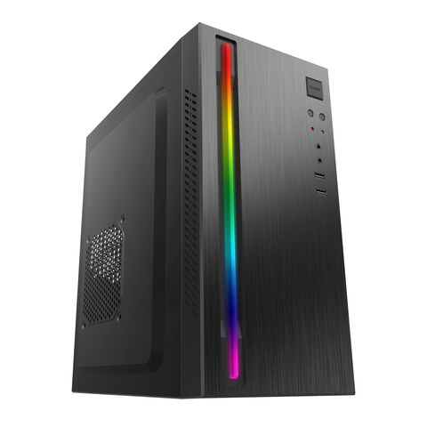 Gabinete de PC Atx OEM / ODM Torre Completa Computador de Escritório Ventoinha RGB Painel LCD Frontal de Plástico Transparente Super Gabinete de Computador Desktop