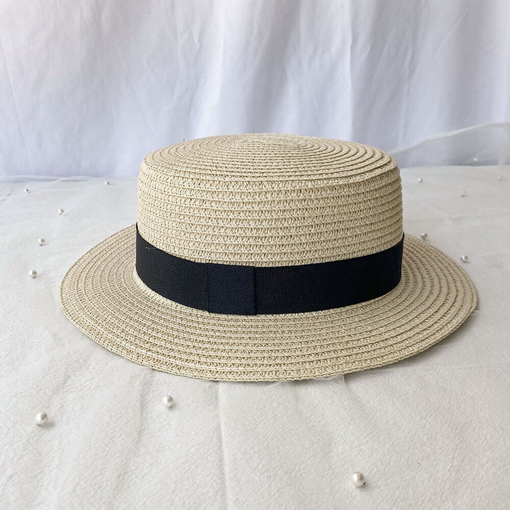 Flat Straw Hat - French Woven Top for Beach Vacations main image 0