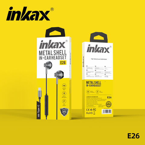 Inkax Kabelgebundene Kopfhörer, Metall, Semi-In-Ear, Geräuschunterdrückung, 1,2 m Kabel-Headset für Telefon