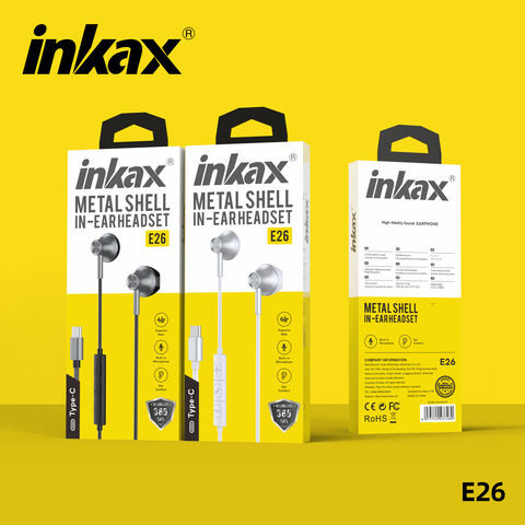 Inkax Kabelgebundene Kopfhörer, Metall, Semi-In-Ear, Geräuschunterdrückung, 1,2 m Kabel-Headset für Telefon