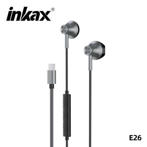 Inkax Kabelgebundene Kopfhörer, Metall, Semi-In-Ear, Geräuschunterdrückung, 1,2 m Kabel-Headset für Telefon