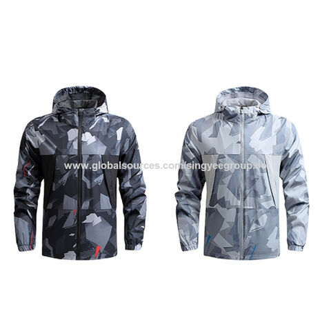 Chaqueta de Montaña para Hombre Primavera y Otoño, Cortavientos Fino, Casual, de Secado Rápido, con Capucha para Deportes al Aire Libre