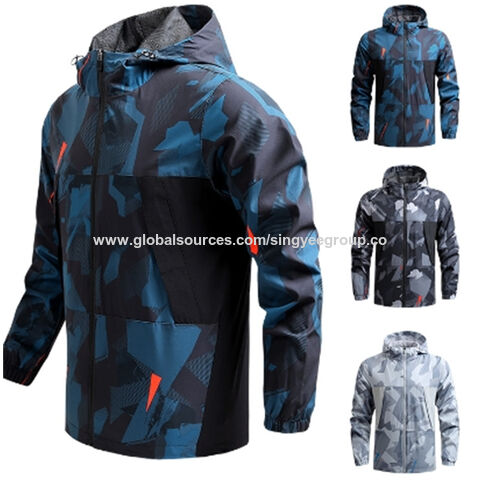 Chaqueta de Montaña para Hombre Primavera y Otoño, Cortavientos Fino, Casual, de Secado Rápido, con Capucha para Deportes al Aire Libre