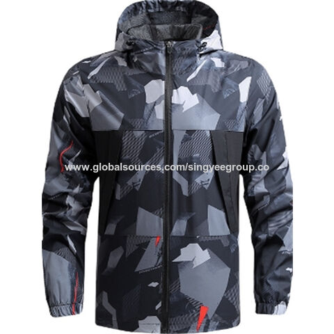 Chaqueta de Montaña para Hombre Primavera y Otoño, Cortavientos Fino, Casual, de Secado Rápido, con Capucha para Deportes al Aire Libre