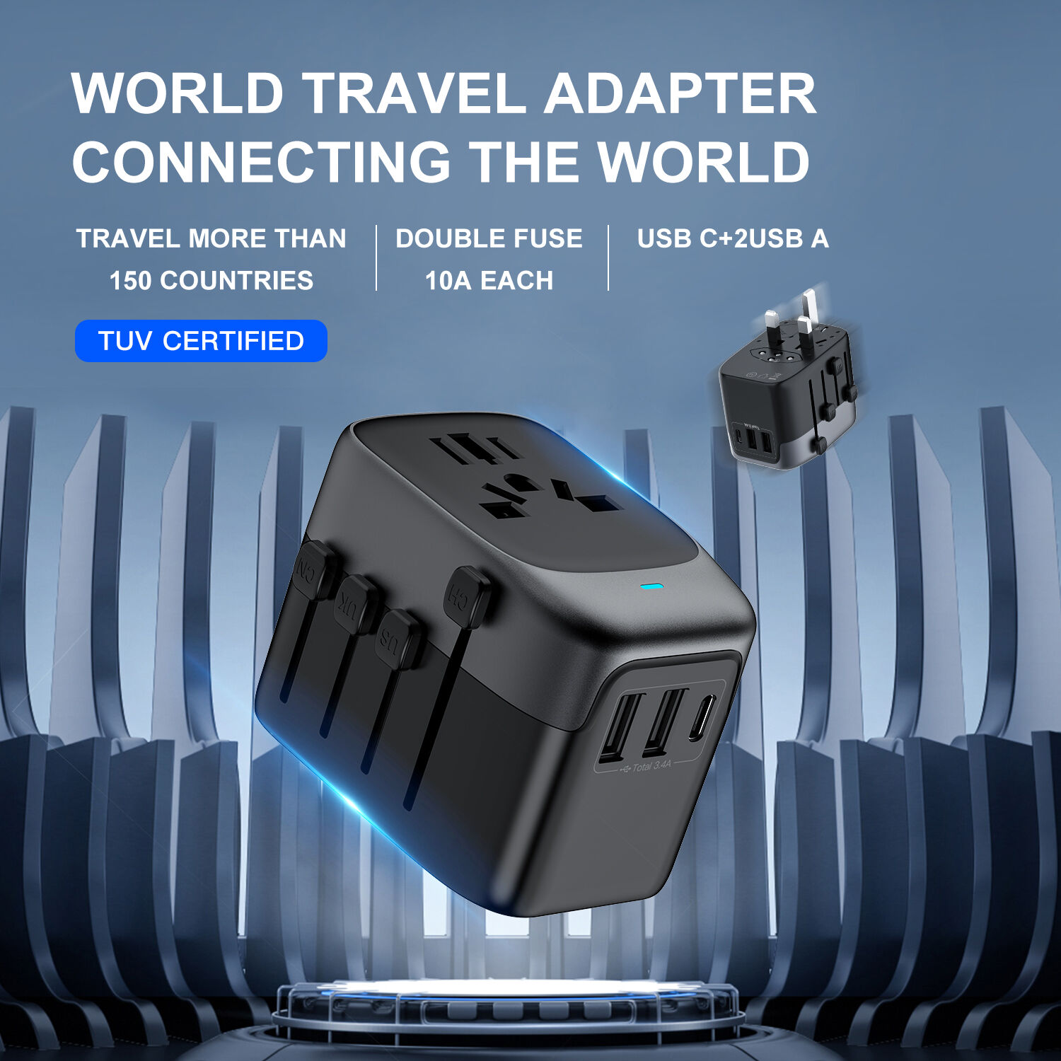 Universal Plug Travel Adapter Super Fast Charging Multifunctional ...