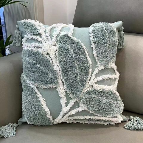 MU Marokkanischer Stil Blatt Quaste Bestickte Dekoration Sofa Kissenbezug Kunst Stickerei Kissenbezüge für Sofa Wohnzimmer