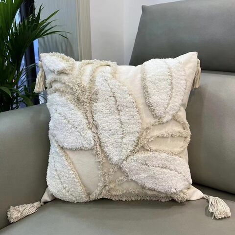 MU Marokkanischer Stil Blatt Quaste Bestickte Dekoration Sofa Kissenbezug Kunst Stickerei Kissenbezüge für Sofa Wohnzimmer