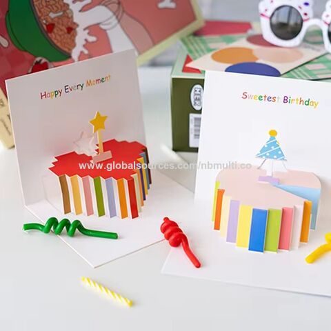 Carte de vœux d'anniversaire pop-up 3D créative haut de gamme, cadeau mignon pour la fête des enseignants, carte de vœux manuscrite