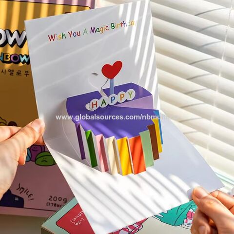 Carte de vœux d'anniversaire pop-up 3D créative haut de gamme, cadeau mignon pour la fête des enseignants, carte de vœux manuscrite