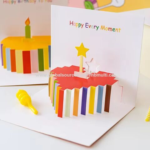 Carte de vœux d'anniversaire pop-up 3D créative haut de gamme, cadeau mignon pour la fête des enseignants, carte de vœux manuscrite