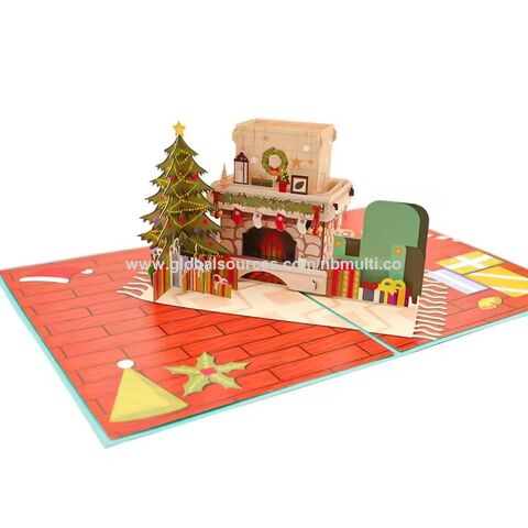Carte de vœux de Noël 3D transfrontalière pour le e-commerce, carte cadeau de vacances créative et originale