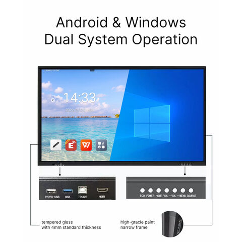 98-Zoll Interaktives Lehrpanel mit Android 11 System und Smart Pen Unterstützung für große Klassenzimmer und Hörsäle - Interaktives Display für den Unterricht