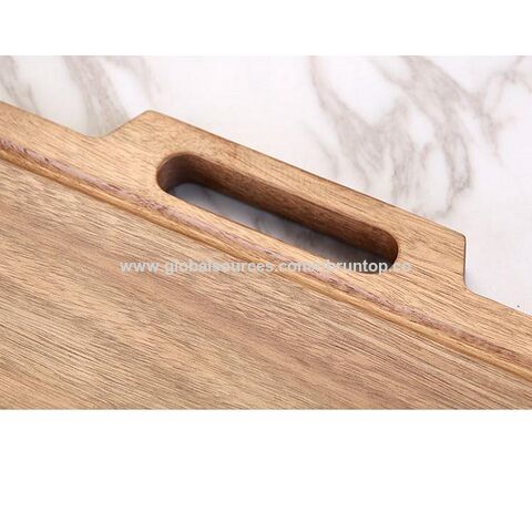 Großhandel Holzschneidebrett mit Griff, Akazienholz Schneidebrett Gemüseschneidebrett Holzplatte für die Küche.