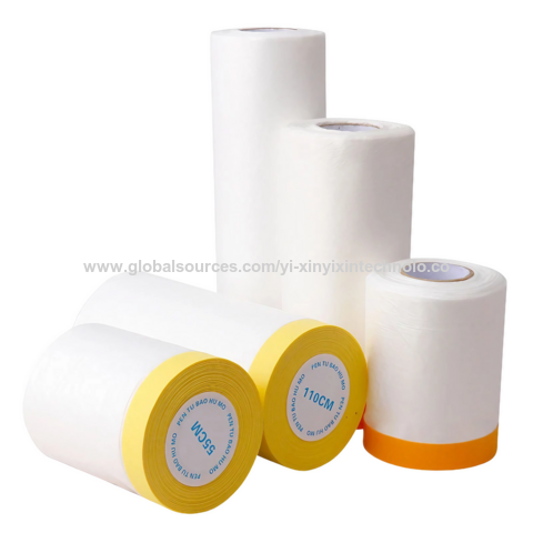 Tubo de Papel Duro con Cubierta Transparente de Alta Calidad, Films de LDPE/HDPE, Film de Enmascarar para Pintores para Protección de Pintura de Coches a Prueba de Polvo
