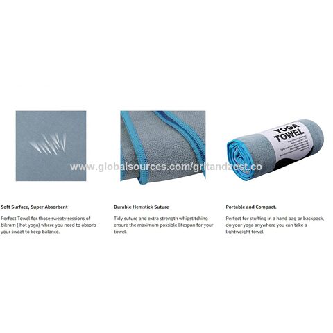 Yoga Towel, Non Slip Yoga Mat Towel Sweat Absorbent, Super Microfiber 72" x 26.5"