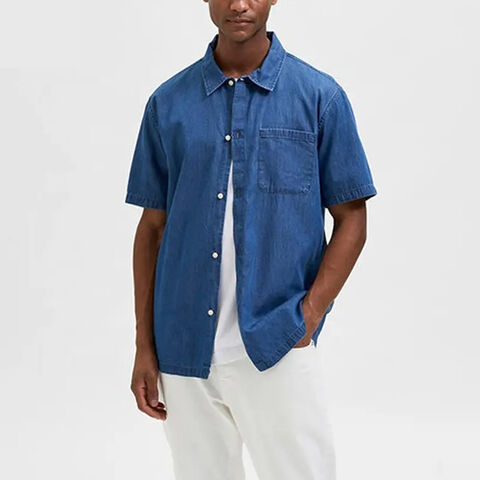 Camisa de jean manga corta hombre online