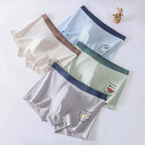 Venta Caliente Adolescente Algodón Transpirable Calzoncillos Bóxer de Cintura Media para Hombre