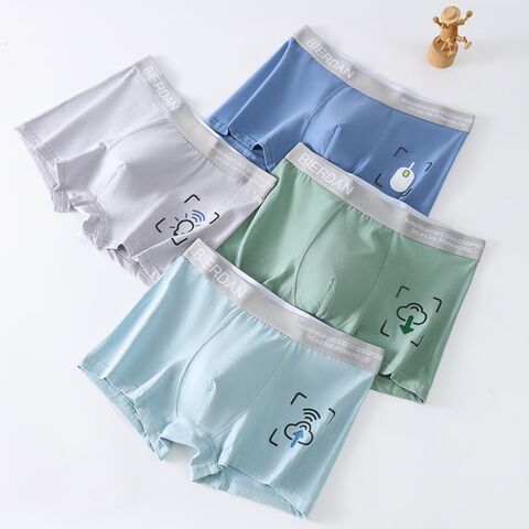 Venta Caliente Adolescente Algodón Transpirable Calzoncillos Bóxer de Cintura Media para Hombre
