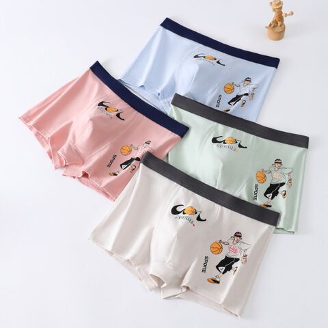 Venta Caliente Adolescente Algodón Transpirable Calzoncillos Bóxer de Cintura Media para Hombre