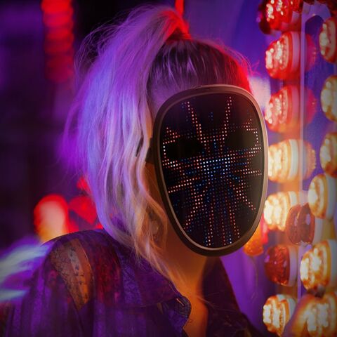 Máscara LED con Sensor de Gestos, Máscara Luminosa LED para Niños/Hombres/Mujeres, Ideal para Fiestas de Disfraces y Cosplay