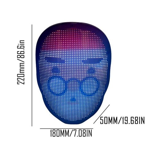 Máscara LED con Sensor de Gestos, Máscara Luminosa LED para Niños/Hombres/Mujeres, Ideal para Fiestas de Disfraces y Cosplay