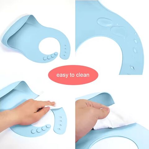 Babero de silicona para bebés, babero impermeable con bolsillo para saliva y alimentos, lavable