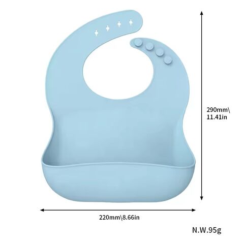 Babero de silicona para bebés, babero impermeable con bolsillo para saliva y alimentos, lavable