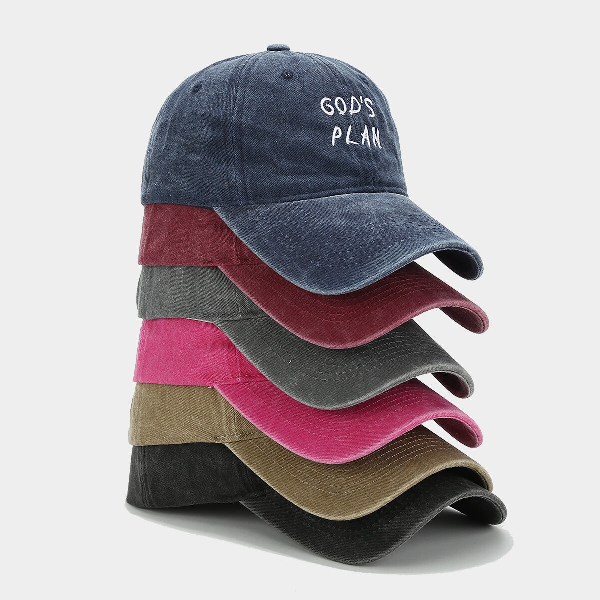 Baseball Caps Six Panel Curved Bill Men Women Washed Distressed Cap ...
