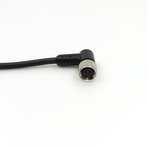 Conector M12 Impermeable de 90 Grados en Ángulo Recto, Cable PVC/PUR Macho Hembra Moldeado, Ensamblaje de Sensor de Doble Extremo